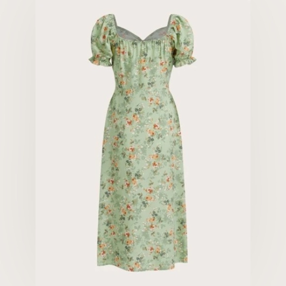 Floral Green Dress